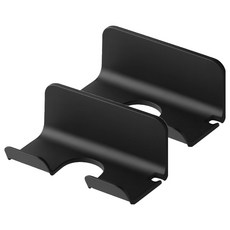 홈나나 강력 무타공 공중부양 욕실 화장대 드라이기 거치대, 블랙, 2개