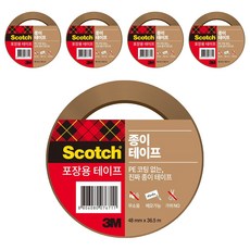 3M Scotch 紙質包裝用封箱膠帶 48mm x 36.5m, 棕色, 5個