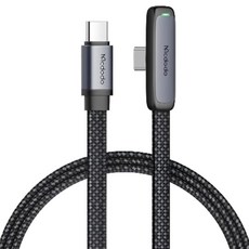 Mcdodo 麥多多 90° Lightning 數據線 3A快充 LED指示燈, 1.8m, 黑色, 1條