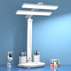 小麥購物 LED雙頭檯燈 基礎充電款 L273, 白色