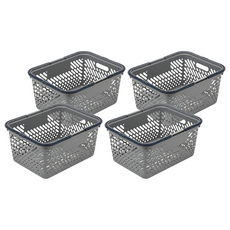 MYROOM 我的房間 多功能籃 大型, 灰色 + 海軍藍, 4個