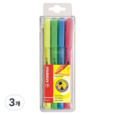 STABILO 思筆樂 FLASH 螢光筆4色組, 混色, 3個