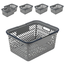 MYROOM 我的房間 多功能籃 大型, 灰色 + 海軍藍, 6個