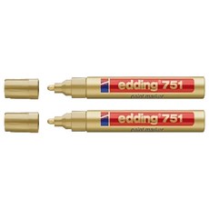edding e-751油漆麥克筆 53, 1 種顏色, 金子, 2個