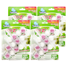 TAMURA日本馬桶清潔球小蒼蘭 懸掛式馬桶清潔劑 自動清潔除臭芳香, 180g, 4盒