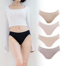 A-一位女性每日Norine Basic Panties 5套, 黑色, 摩卡色, 淺米色, 杏色, 米色