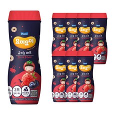 매일유업 요미요미 오가닉퍼프 아기과자, 딸기블루베리, 42g, 8개