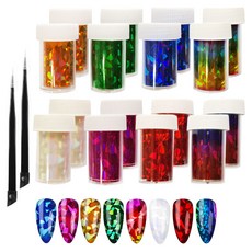 幻彩貼膜8款 + 美甲鑷子套組 KN-A4002, 2個, 混合顏色