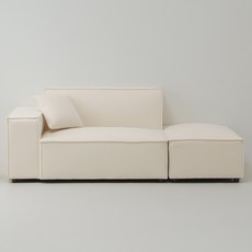 퍼리든 네스트 패브릭 2인용 쇼파 우형 + 쿠션 + 스툴 세트 방문설치, 아이보리