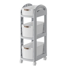 AOTTO 創意傢俱 多功能三層抽屜式收納推車 40 x 25.5 x 78.8cm, 白色, 1個