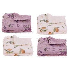 超柔軟吸水珊瑚絨紫丁香抹布 4條 30 x 30cm 廚房清潔抹布組, 1組