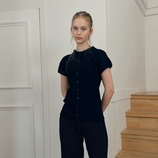 JUCY JUDY 女款排扣百褶針織上衣 J1KT321H