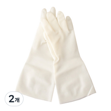 丁腈純色橡膠手套組, 白色, 2個