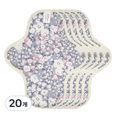 이채 플라워 날개형 면생리대 그레이플라워, 20개, 1개입, 소형