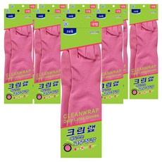 크린랩 매일쓰는 고무장갑, 핑크, 대(L), 10개