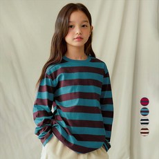 unifriend 兒童條紋20支純棉長袖T恤