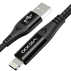 VICXXO USB轉Lightning快速充電線 K2 120cm, 2m, 黑色