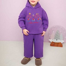 mollimelli 兒童狗狗寬版連帽刷毛上下套裝