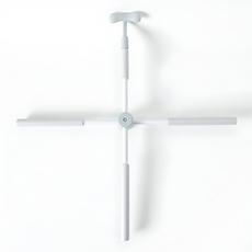 Khohimo 居家訓練皮拉提斯瑜珈十字360度旋轉式高度可調伸展棒 4W367, 灰藍色, 1個