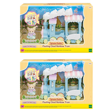 EPOCH Sylvanian Families 森林家族 耳廓狐彩虹雲朵火車公仔 5702, 2個
