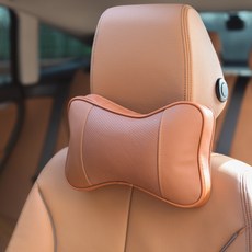 엠노블 브리드 리무진 가죽 목쿠션, 브라운, 1개