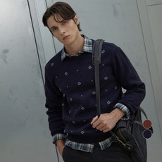 INDIAN 男士簡約圖案圓領針織衫 MITBR5W9311