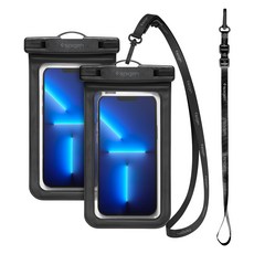 Spigen 可漂浮氣囊防水袋 Aqua Shield A610 AMP04527, 2個, 黑色