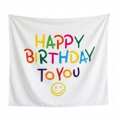 daily friends 生日快樂派對掛布, 白底