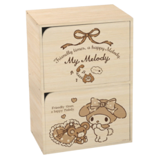 收納王妃 三麗鷗單色木紋雙層門櫃 8kg, 來電美樂蒂