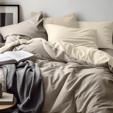 枕套床包薄被套4件組 MACARON-P, 燕麥拿鐵