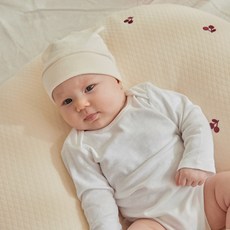 ROTOTO bebe 酒紅櫻桃絎縫可拆洗枕套, 混色