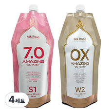 POLTONE Silk Road Amazing 7.0 DSI 受損髮燙髮劑 1劑 + 2劑套組, 4個, 500ml
