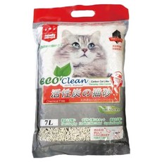 ECO Clean 豆腐貓砂, 吸水迅速, 快速凝結, 可沖入馬桶, 成分安全, 通過SGS, 活性碳, 7L, 1袋