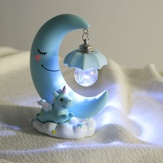 EPLYN 獨角獸月亮造型氣氛檯燈, 粉彩薄荷綠