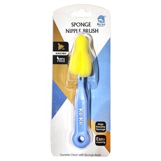 KU.KU. 酷咕鴨 KU海綿奶嘴刷 KU5382, 柔軟海綿奶嘴刷，呵護奶嘴，清潔無死角, 1入