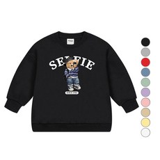 nykids 兒童自拍熊寬鬆版大學T W058