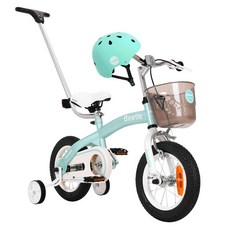 조코 비틀 12인치 유아용 보조바퀴 자전거 + 어반형 헬멧, 민트+화이트+민트(헬멧), 91cm, 1세트