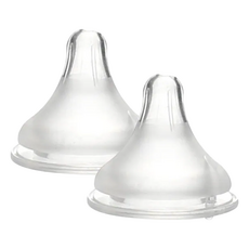 PUKU 藍色企鵝 極柔母感防脹寬口奶嘴 圓孔 2件組 0個月以上, 1組