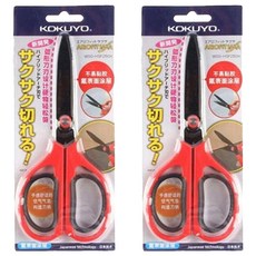 KOKUYO 國譽 DONG-A PMS 氟素彈性強力舒適剪刀, 紅色, 2個