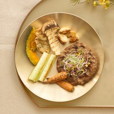 놋향 방짜유기 원형 브런치 접시, 은은한 골드빛, 1개