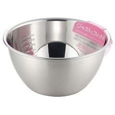 YOSHIKAWA 吉川 Just Fit混合碗 SJ1393 不鏽鋼材質 附刻度量測, 18 cm, 1個, 混合碗*1