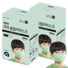 미마마스크 올컬러 마스크 소소형 SS, 30개입, 민트, 2개