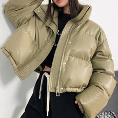 MEICHEL 女款短版高領蓬鬆鋪棉外套 04030