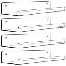 免打孔 壓克力 多功能置物架, 透明, 4個