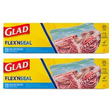 글래드 플렉스앤씰 지퍼백 냉동, 대(L), 28개입, 2개