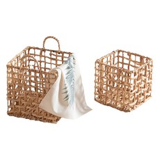 木色黃花菜方籃 T09 2p 套組, 1套, 天然