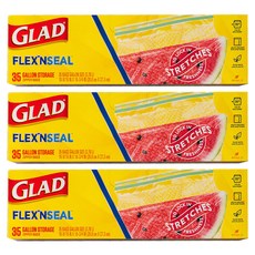 글래드 플렉스앤씰 지퍼백, 대(L), 35개입, 3개