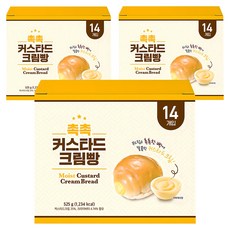 촉촉 커스타드 크림빵 14개입, 525g, 3개