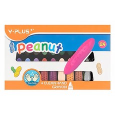 Y-PLUS 花生蠟筆 SGS檢驗安全合格, 24色, 1盒