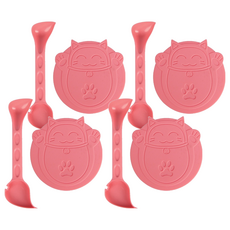 kiyodo 寵物罐頭開罐組 蓋+杓子 顏色隨機 4組 寵物食品保鮮 餵食方便